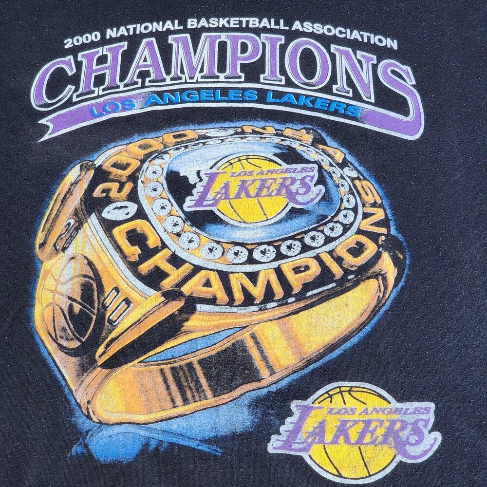 Los Angeles Lakers Tee 2000 Nba Champion Xl Kobe Shaq Rap Style Hanes